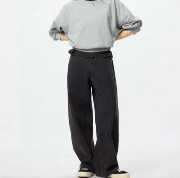 유니클로 배기 커브 청바지 22 DARK GRAY 밑단 기장 수선 가능