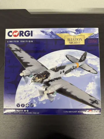 한정판 새상품급 Corgi He111 H-5 항공기 모델 1/72 스케일