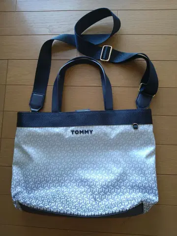 TOMMY HILFIGER 토트백 화이트 네이비