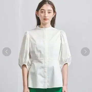 유나이티드 애로우즈 C 새틴 벌룬 슬리브 블라우스