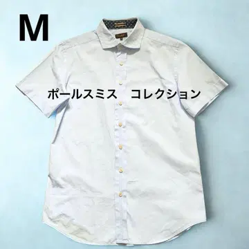 폴 스미스 반팔 셔츠 M 라이트 블루 카라 뒷면 도트 무늬