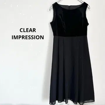 클리어 임프레션 원피스 드레스 M 사이즈 블랙 도트 롱 스커트