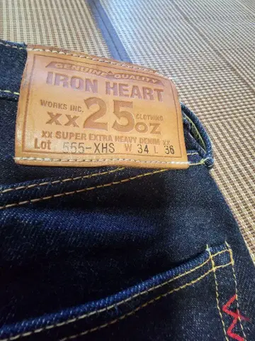 IRON HEART 25oz 스트레이트 데님 W34 L36