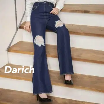 Darich 빈티지 데미지 플레어 데님 팬츠
