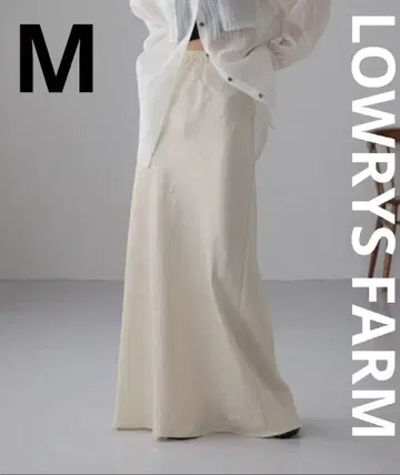 LOWRYS FARM 스트레치 새틴 스커트 아이보리 M