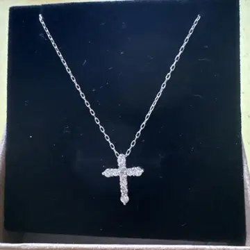 크로스형 플래티넘 목걸이 0.3ct 십자가