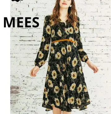 새상품급 MEES 38 쉬폰 원피스 최근 모델 맥시 길이 A 라인