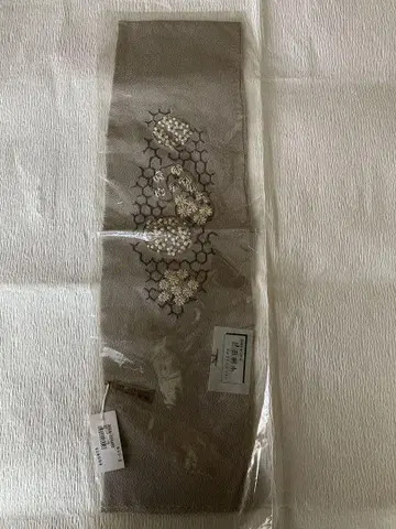 [ 이케다 시게코 장식용 깃 ] 그레이 꽃무늬 자수 미사용 새상품
