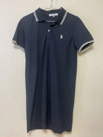 U.S.POLO ASSN 라인 디자인 네이비 폴로 원피스