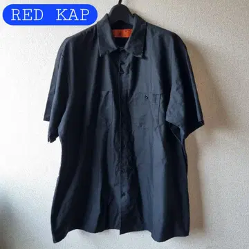 0730 RED KAP 블랙 반팔 워크 셔츠 XL
