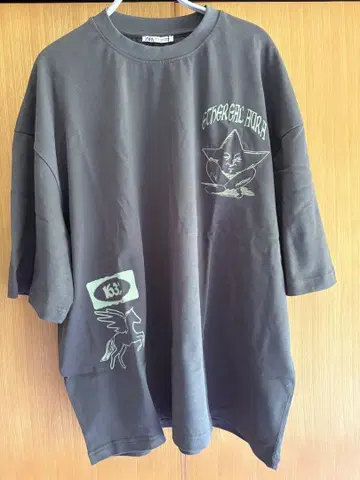 ZARA Ethereal Aura 티셔츠 k632 다크 그레이