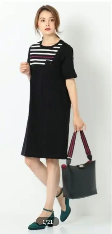 SONIA RYKIEL COLLECTION 블로킹 보더 원피스 38