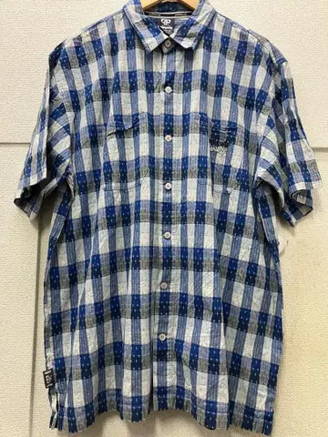 pellepelle 체크 무늬 반팔 셔츠 XL