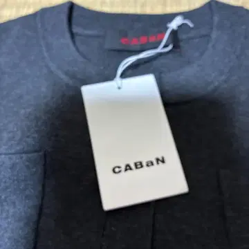 CABaN 코튼 캐시미어 크루넥 가디건 차콜 그레이 S