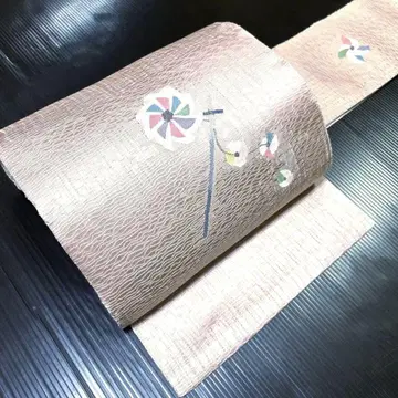 순수 실크 지금부터 홑옷 시기에도 나고야 오비 [카자구루마]