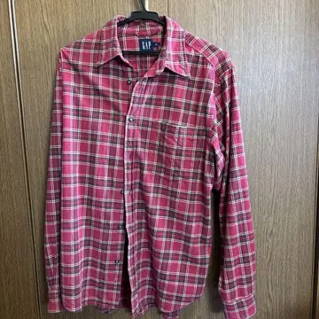GAP 긴팔 셔츠 S 빨간색 계열 체크 무늬