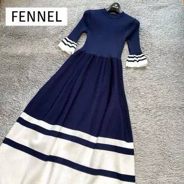 FENNEL 페넬 바이컬러 니트 롱 원피스