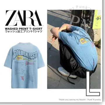 새상품 ZARA 워싱 프린트 티셔츠 L 2PM 준호 착용