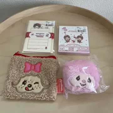 몬치치 페이스 봉제 인형 파우치 키티 콜라보 메모장