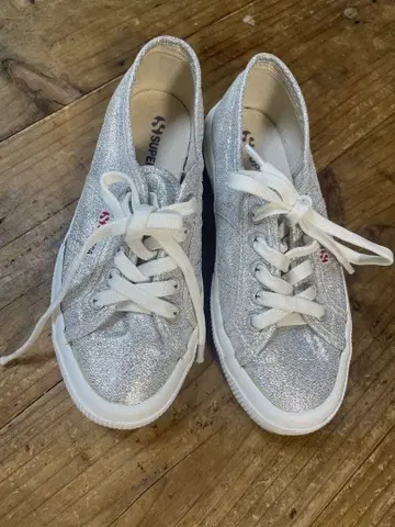 SUPERGA 실버 스니커즈 35