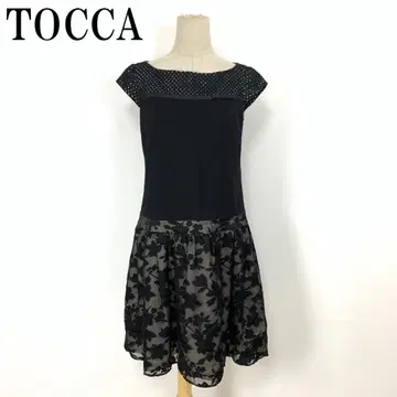LA7523 TOCCA 토카 코튼 레이스 반팔 원피스 블랙 M