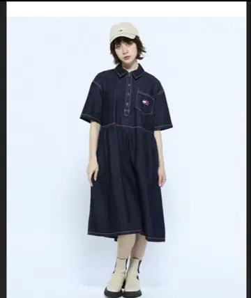[미사용] TOMMY HILFIGER 타미힐피거 데님 셔츠 원피스