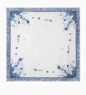 Hand Printed Silk Scarf - blue