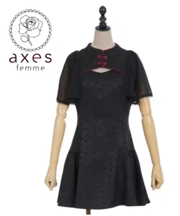 axes femme 차이나 디자인 미니 원피스 포에틱 새상품급 블랙