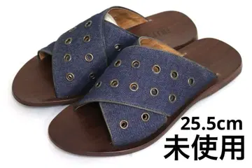 미사용 BUTTERO 남성용 샌들 데님 가죽 40(25.5cm)