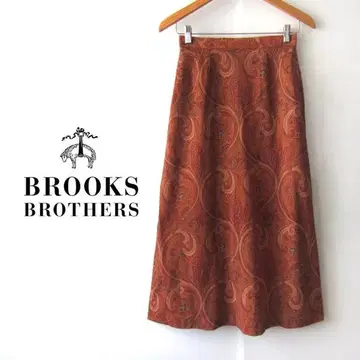미품 BROOKS BROTHERS 올 패턴 얇은 울 롱 스커트