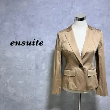 실크 혼방 ensuite 테일러드 자켓 포켓 베이지 L 4256