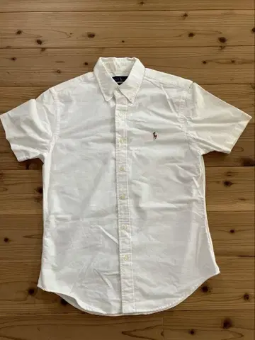 Ralph Lauren 슬림 핏 반팔 셔츠 화이트