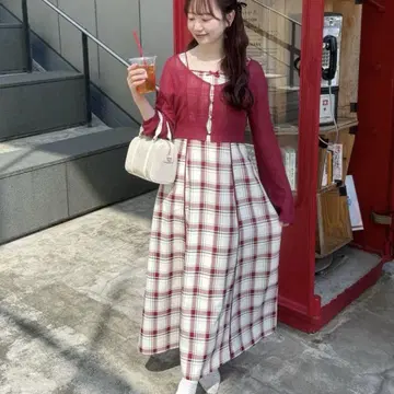 NICE CLAUP AYANO 기획 가디건 세트 원피스