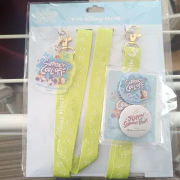 도쿄 디즈니 리조트 Summer Cool Off 스트랩 & 캔뱃지 세트