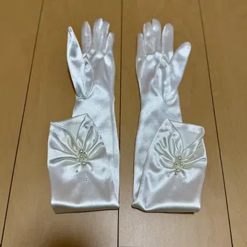 신부 장갑 웨딩 그로브 러브티아라 화이트 새틴 롱 장갑