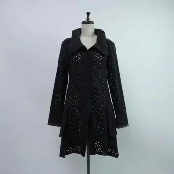새상품급 이센세이션 전체 레이스 롱 코트 블랙 사이즈 44*PC414