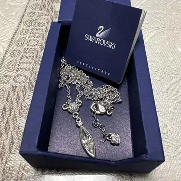 스와로브스키 실버 롱 목걸이