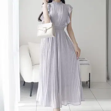 mily bilet 플리츠 가공 시어 프릴 원피스