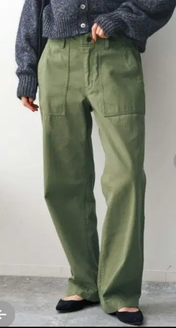 Spick & Span 루즈 베이커 팬츠 36 카키
