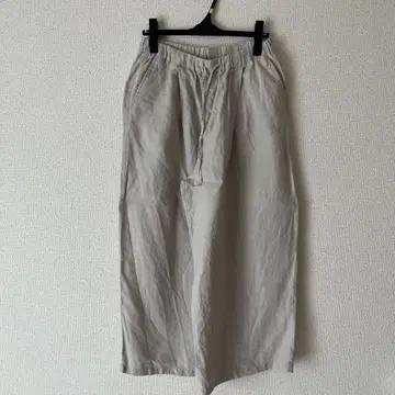 무인양품 프렌치 린넨 와이드 팬츠 크롭 기장