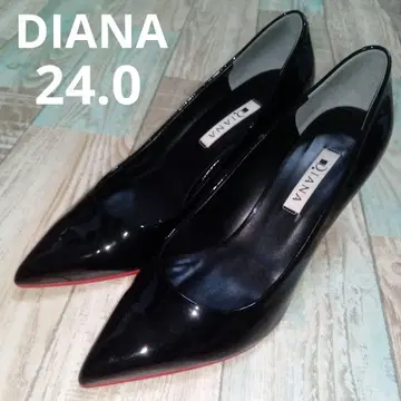 새상품급 DIANA 24.0 펌프스 다이애나 블랙 에나멜 레드 밑창