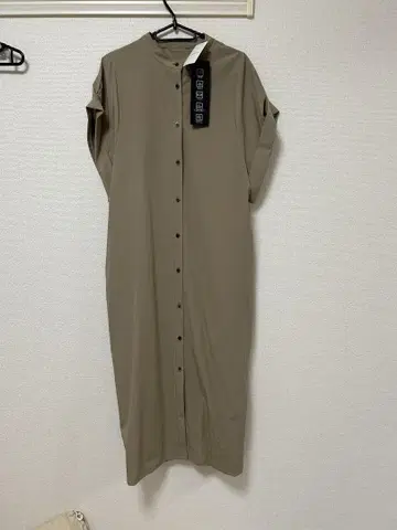 베이지 반팔 셔츠 원피스 M
