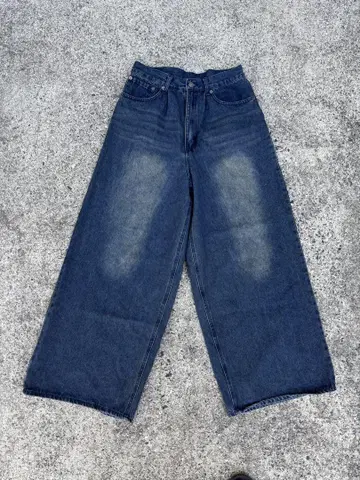 배기 데님 다크 네이비 90년대 구제 의류 초와이드