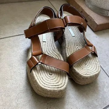 ZARA 샌들 37 카멜 브라운