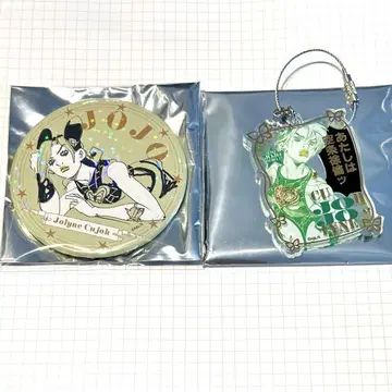 죠죠월드 홀로그램 캔뱃지 아크릴 키링 쿠죠 죠린 세트