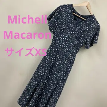 Michell Macaron 꽃무늬 롱 원피스 네이비 XS #1669