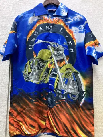 CHOPPERS URBAN LIFE 바이크 프린트 반팔 셔츠 L 정도