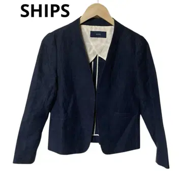 SHIPS 네이비 테일러드 재킷 린넨 혼방