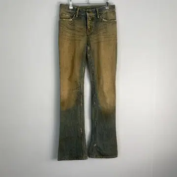 르그랑블루 데님 팬츠 얼룩 진흙 가공 울프 데님 부츠 컷