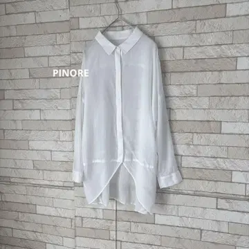 PINORE 피노레 시어 셔츠 화이트 비침 긴팔 겉옷 얇은 소재